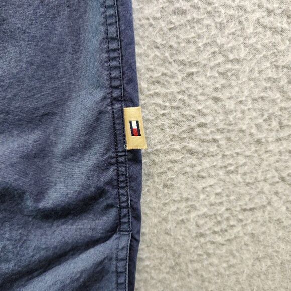 Tommy Hilfiger Hawaiian Shirt Mens Medium Blue Palm Trees Vintage Beach VTG - Picture 5 of 16